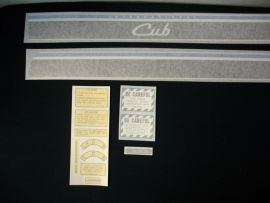 New International Cub, Decals, 41" long, (Blue, Black, Chrome) Decal Set - Vinyl