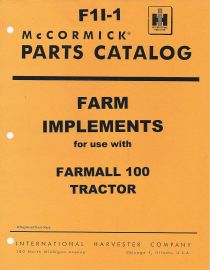 Parts Catalog for Farm Implements Used with McCormick Farmall 100 Tractor