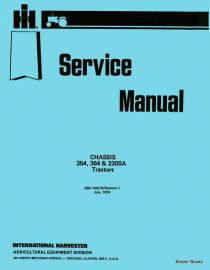 Service Manual for Chassis Service on International 354, 364 & 2300A Tractors