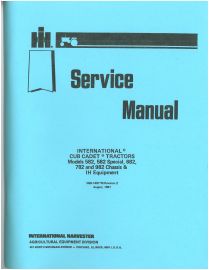 Service Manual for IH Cub Cadet Chassis & IH Equipment for Models 582, 582 Special, 680, 682 & More