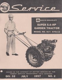 Service Manual for David Bradley Super 5.6 HP Garden Tractor Model 917.575112
