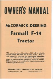 Owner's Manual for McCormick-Deering Farmall F-14 Tractor