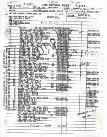 Line Setting Tickets or Build Sheets