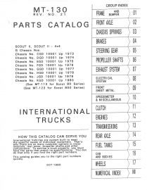 Parts Catalog for 1971-80 IH International Harvester Scout II, Terra & Traveler