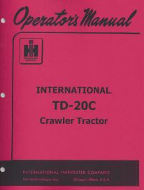 Operators Manual for International TD-20C Crawler Tractor