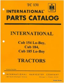 Parts Catalog for International Cub 154, 185, 184 Tractor Including Lo-Boy