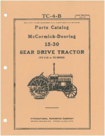 Parts Catalog for McCormick-Deering 15-30 Gear Drive Tractor