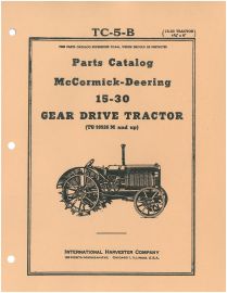 Parts Catalog for McCormick-Deering 15-30 Gear Drive Tractor